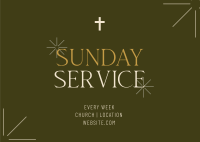 Earthy Sunday Service Postcard Design