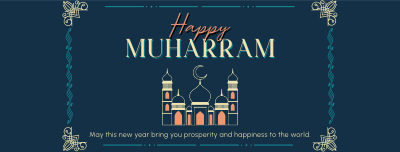 Decorative Islamic New Year Facebook cover Image Preview