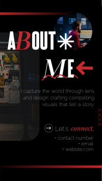 About Me Dark Themed Facebook story Image Preview