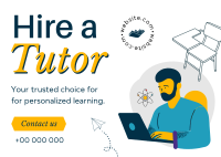 Tutor for Hire Postcard Image Preview