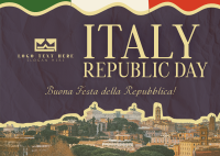 Elegant Italy Republic Day Postcard Design