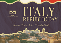 Elegant Italy Republic Day Postcard Image Preview