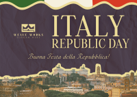 Elegant Italy Republic Day Postcard Image Preview