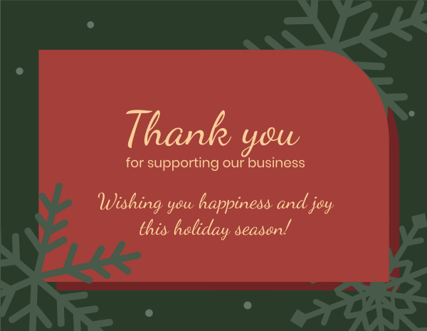Wonderful Christmas Thank You Card Design Image Preview