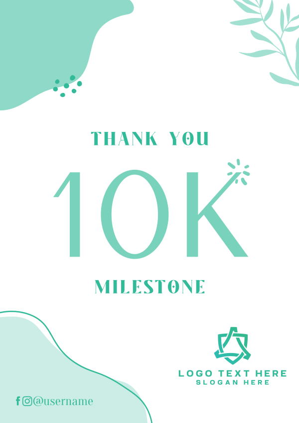 Organic Leaf Milestone Poster Design Image Preview