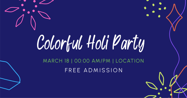 Holi Party Facebook Ad Design Image Preview