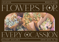 Modern Nostalgia Floral Service Postcard Design