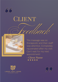 Spa Client Feedback Poster Design