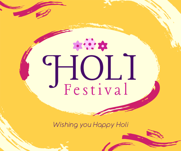Brush Holi Festival Facebook Post Design