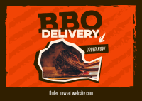 Grilled Barbecue Delivery Postcard Design