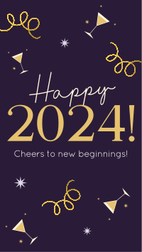 Quirky and Festive New Year Instagram Story Design