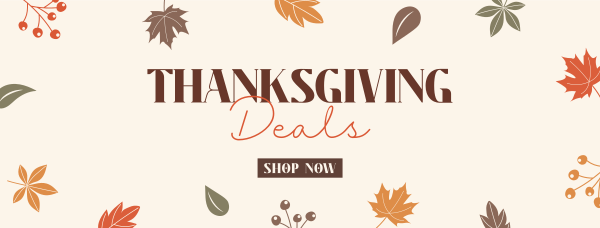 Thanksgiving Autumn Leaves Facebook Cover Design