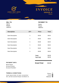 Artsy Strokes Invoice Design