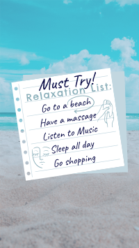 Beach Relaxation List TikTok video Image Preview