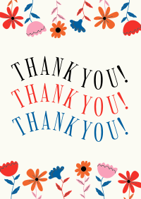 Dainty Floral Thank You Poster Image Preview