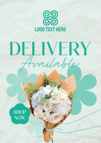 Flower Delivery Available Poster Design