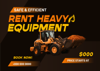 Heavy Equipment Rental Postcard Image Preview