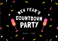 New Year Countdown Party Postcard Design