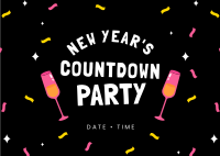 New Year Countdown Party Postcard Image Preview