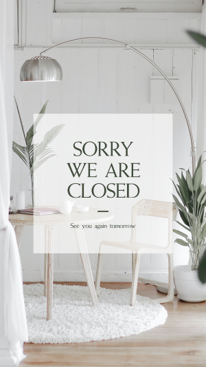Sorry We Are Closed Facebook story