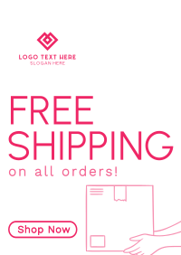 Minimalist Free Shipping Deals Poster Design