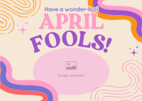 Groovy April Fools Greeting Postcard Image Preview