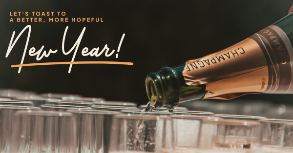 New Year Bubbly Toast Facebook Ad Design Image Preview