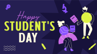 Student Geometric Day Facebook Event Cover Design