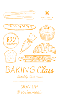 Illustrated Baking Class Instagram Reel Image Preview