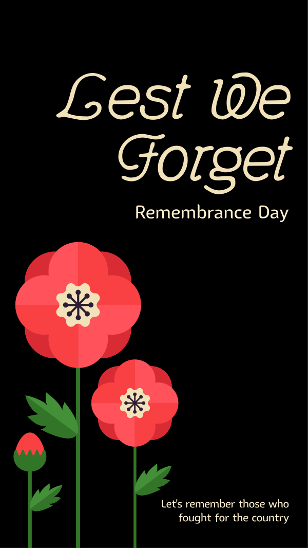 Poppy Remembrance Day Instagram Story Design Image Preview