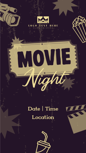 Retro Movie Night Instagram story Image Preview