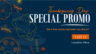 Hey it's Thanksgiving Promo Facebook event cover Image Preview