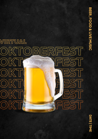 Virtual Oktoberfest Beer Mug Poster Design