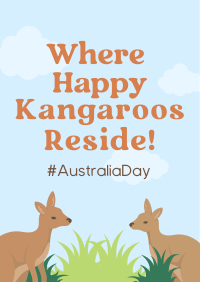 Fun Kangaroo Australia Day Poster Design