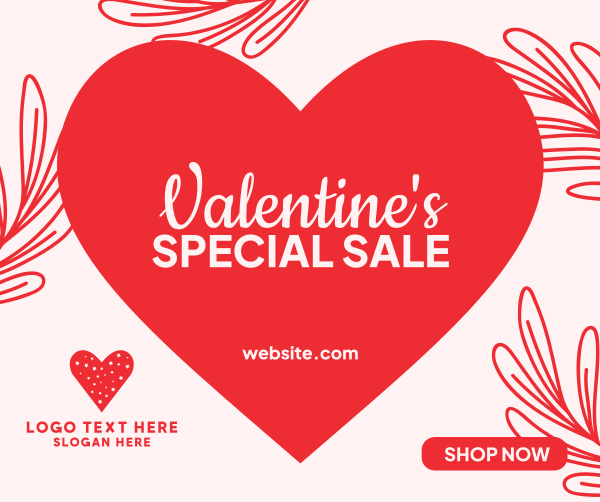 Valentine's Day Sale  Facebook Post Design Image Preview