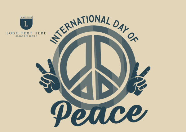 Peace Day Symbol Postcard Design