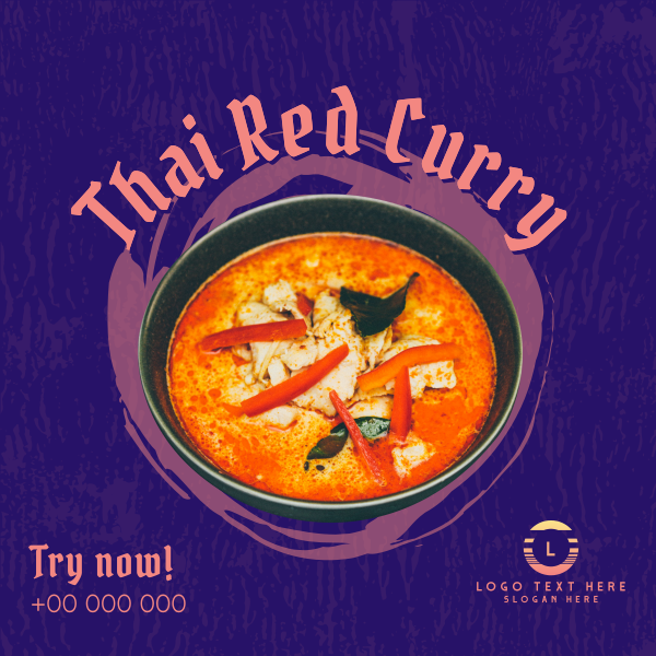Thai Red Curry Instagram Post Design Image Preview