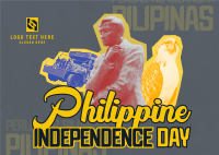 Retro Philippine Independence Day Postcard Image Preview
