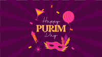 Purim Celebration Facebook Event Cover Design