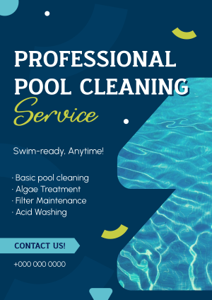 Professional Pool Cleaning Service Flyer Image Preview