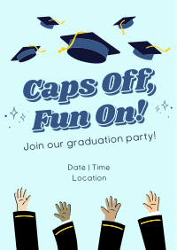 Caps Off Fun On Graduation Party Flyer Image Preview