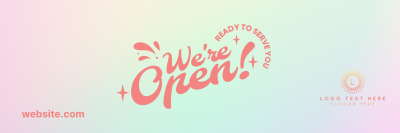 We're Open Funky Twitter Header Image Preview