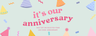 Anniversary Party Hats Facebook cover Image Preview