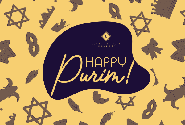 Purim Symbols Pinterest Cover Design Image Preview