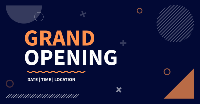 Geometric Shapes Grand Opening Facebook ad Image Preview