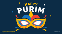 Purim Mask Facebook Event Cover Design