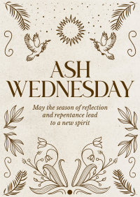 Rustic Ash Wednesday Poster Design