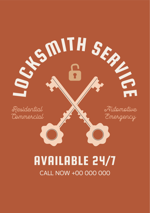 Vintage Locksmith Flyer Design Image Preview