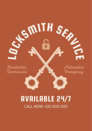 Vintage Locksmith Flyer Image Preview