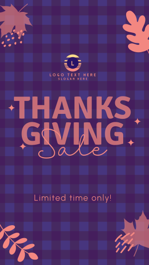 Thanksgivings Checker Pattern Facebook story Image Preview